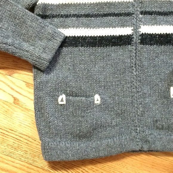 Hand Knit Sweater Jacket Wool Blend  Small/Medium - Picture 2 of 7